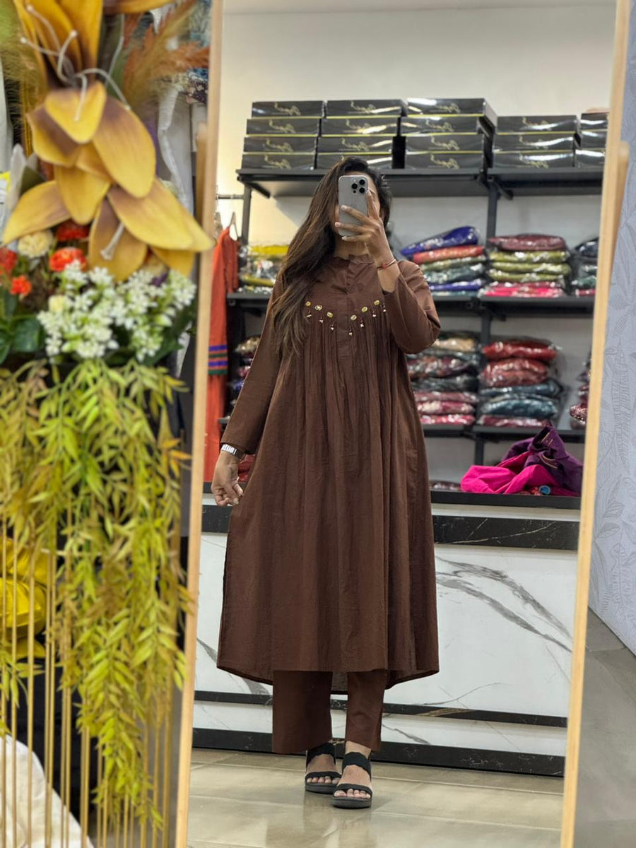 anarkali dress for women pure cotton