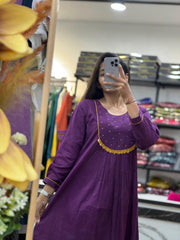 A line Dress For women With Pure cotton Fabrics