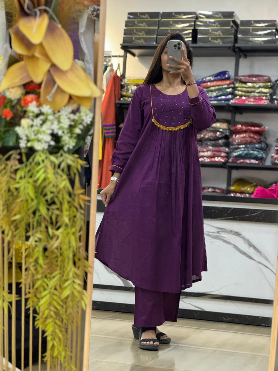 A line Dress For women With Pure cotton Fabrics