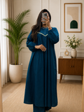 Indigo Cotton  Kurta Plazo Set With Beads Work | Gopi Designer Studio
